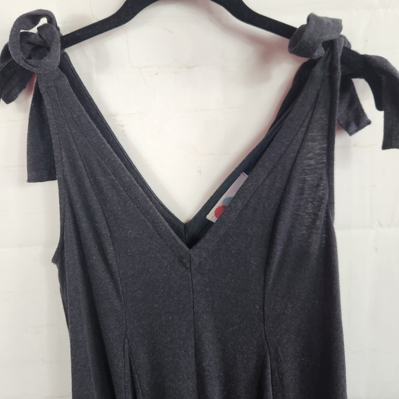 FP Beach Alice One Piece Tie Shoulder Wide Leg Jumpsuit in Charcoal Black XS - Picture 5 of 12